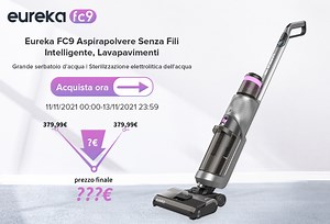 Eureka FC9, aspirapolvere e detergente senza fili per pavimenti duri
