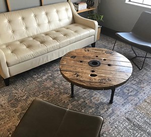 Spool Coffee Table, Industrial Coffee Table, Upcycled Wire Spool, Industrial Cart Table Hairpin Legs - Etsy