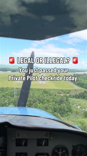 🚨 PILOT SCENARIO 🚨 You just passed your Private Pilot checkride today. Tonight, your friend asks if you want to fly somewhere for dinner and offers to split the cost. Assuming you are current, is this legal or illegal? Most pilots answer this one incorrectly. 👇 Drop your answer BEFORE reading the comments. #aviation #pilot #studentpilot #privatepilot #flighttraining