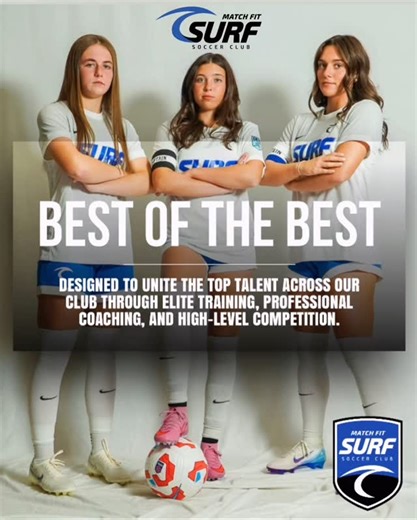 Match Fit Surf – Best of the Best Program (2025–2026) Registration Now Open – Click HERE Our elite pathway for U10–U14 Boys & Girls returns with an expanded structure for 2025–2026! 🔥 Fall 2025: FREE ID & Intro Sessions • 2–3 sessions per age group • Technical work, evaluations & player identification 💪 Winter 2025–26 Training (Multi-Sports Kingdom, Manalapan) • Sunday evenings | Led by Dominick Bucci & Jordan Raper • 8× 90-minute sessions – $325 ☀️ Summer 2026 Select (Morris Catholic HS) • Si