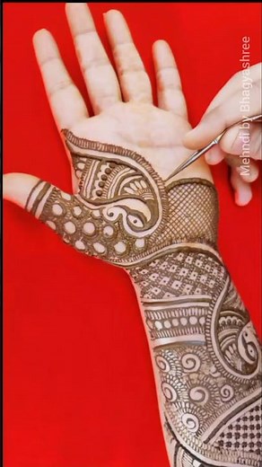 Teej Special😍पूरा हाथ भर के मेहंदी डिजाइन #mehndibybhagyashree #henna #mehndi #shorts #bridalmehndi