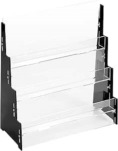 Acrylic Trading Card Display Stand - 3 Tier Shelf, Easy Assembly Multifunctional Display Rack for Baseball Cards