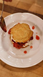 Strawberry Rhubarb Shortcake is giving summer on a plate. 🍓☀️ Lemon scone, juicy strawberry & rhubarb, and the fluffiest vanilla whipped cream. This dreamy dessert is made for the season.💚 Reservations: https://shorturl.at/pAc9J | Honey Salt