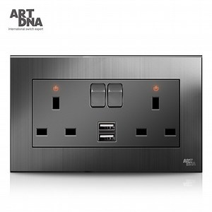 [Hot Item] 13A Twin Dp Switched Socket 2 Ports USB Charger & Neon