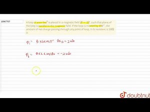 A loop of area `1m^2` is placed in a magnetic field `B=2T`, such that plane of the loop is paral...