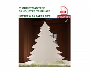 3ft Christmas Tree Silhouette Template | DIY Printable Stencil for Trace & Cut | Christmas Outdoor Decor - Etsy