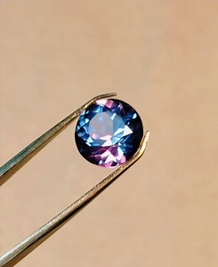 Labor gewachsene Alexandrit Edelstein, Rund Facettiert Schliff, Farbwechsel - Etsy.de