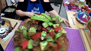 Let's make a LARGE Christmas Wreath with elf accents! I love classic colors for Christmas and this design turned out so fun! What do you think?! What do you want to see me make next? | Crafting with Hard Working Mom