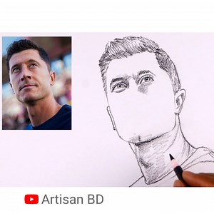 Drawing Portrait Robert Lewandowski #pencilart #lewandowski #art #drawing #sayeddrawingacademy | Sayed Drawing Academy