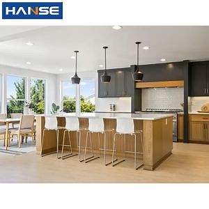 [Hot Item] Italian Style Dark Kitchen Cabinet Furniture Prefabricated Custom Made Kitchen Islands Table Cabinet