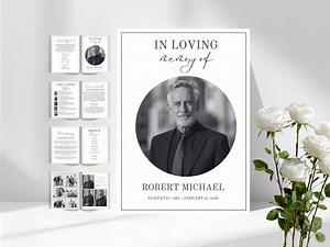 Funeral Programs Digital Obituary Printable Funeral Program Template Memorial Service Program Funeral Invite Invitation Obituary Canva - Etsy UK