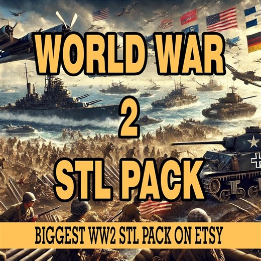 World War 2 STL Bundle | 3D Print Files for All 3D Printers | Tanks, Soldiers, Planes, Ships, Weapons, Vehicles, Dioramas & More - Etsy
