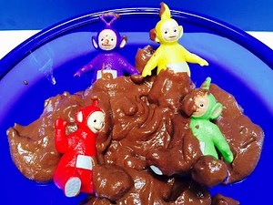 TELETUBBIES TOYS Chocolate Mud Pudding Bath!