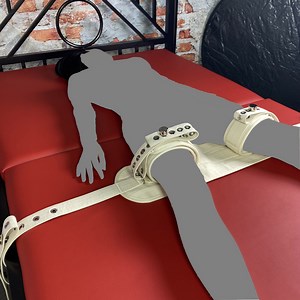 [Hot Item] Leg Connection Belt Under Bed Bondage Set Cotton Thigh Restraints Strap Hospital Medical Fetish Lockable with Segufix Lock