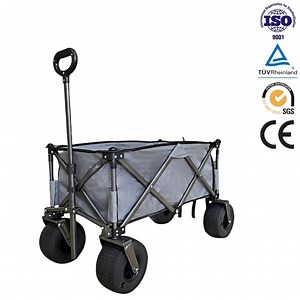 [Hot Item] Camping Wagon Outdoor Foldable Baby Stroller Large Beach Wide Wheel Camping Cart