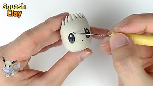 Pokémon Clay Art : Shiny Eevee!! Normal type-Pokémon! | Squash Clay