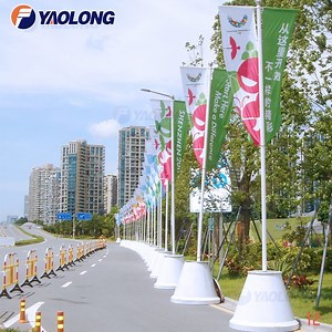 [Hot Item] Street Displaying Hardware Stainless Steel Banner Flag Pole Eye-Catching Advertising Driveway Flagpole