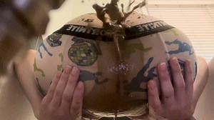 erupting a fountain of shit after an enema >~<