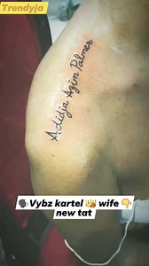 Vybz kartel 👑 wife tattoo his full name on her shoulder 🔥👈 #trendyja #Dancehall #fyp #viral #vybzkartel #gazanation #wife #sidemosturk | Trendyja