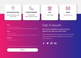 Contact us block with social icons - Html Code Example by Nicepage