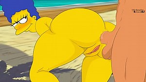Marge sucked off a bodybuilder on a nudist beach &excl; The Simpsons &lpar;◡‿◡&rpar; Cartoon 2d 2025