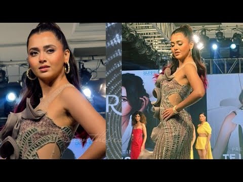 Tejasswi Prakash stuns on the ramp in a shimmering gown with bold ruffle detailing