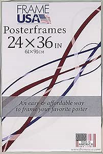 Frame USA 24x36 Corrugated Backing Poster Frames (Silver), Made in America