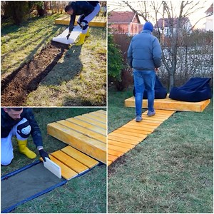9.7K views · 33 reactions | Building a wooden walkway to beautify your garden | Yellow Bee | Facebook