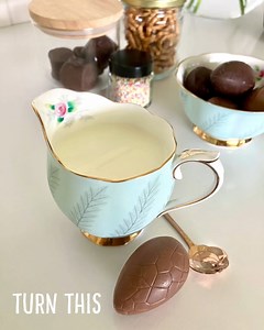 1.1K views |  If you’re a hot chocolate fan, you're going to love this plot twist! Take one Cracking Good Caramel Filled Egg and put it in a mug. Pour in hot milk and stir until the egg dissolves. Top with whipped cream, chopped choc-coated marshmallows, salted pretzels and a sprinkling of sprinkles for a heavenly sweet treat! Or try it with one of our other velvety flavoured Cracking Good Eggs and load with your choice of toppings. | The Source Bulk Foods | Facebook