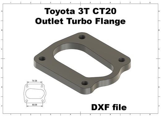 Toyota 3T CT20 Turbo Outlet Flange DXF File (digital Download) - Etsy Canada