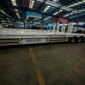 [Hot Item] 50ton Low Boy Trailer Low Bed Trailer 3 Axle Low Loader Trailer for Sale