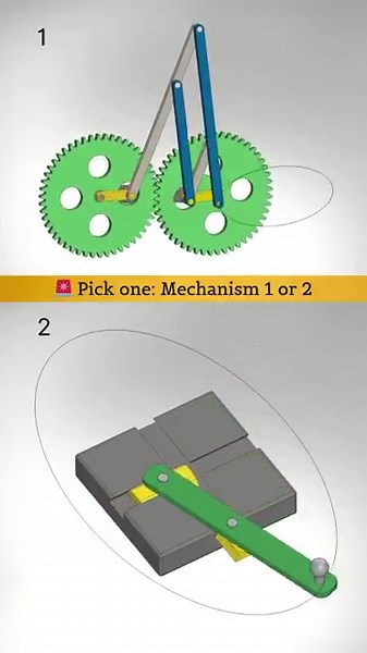 Simple method to draw an ellipse! Select one mechanism, 1 or 2 🤔