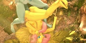 Mlp 3D Fluttershy X Rainbow Dash Outdoor Screw - Sfm Source Filmmaker