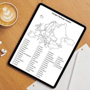 Europe Travel Challenge Tracker | 51 Country Checklist and Color-in Map | A4 & A5 Printable | Bucket List Map | Instant Download PDF - Etsy Australia