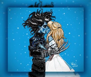 Snow Kiss Print (edward Scissors Hands) - Etsy