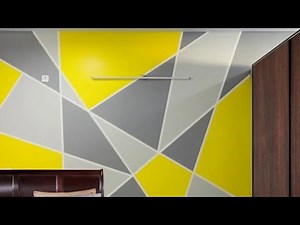 Painting Geometric Triangle Accent Wall Pattern