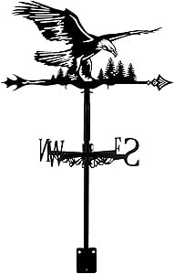 SUPERDANT Eagle Weathervane Wrought Iron Wind Vane Animal Roof Weather Vane Wind Direction Garden Direction Sign Weathercock Outdoor Farmhouse Decoration Garden Wind Measuring Tool