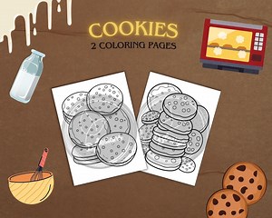 COOKIE COLORING PAGES, Printable, Easy Download, for Kids, for Adults - Etsy Australia
