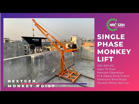 Single Phase Monkey Lift / Mini Crane /Building Materials Lift / Monkey Hoist / 40 K +91-7065566201
