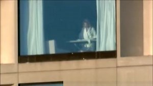 Spying hotel room window