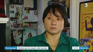 Témoignage poignant d'une femme victime d'une attaque de requin en Nouvelle-Calédonie. Après de lourdes opérations de reconstruction en Australie durant 6 mois, Brigitte Do a retrouvé sa famille. | Info France 3