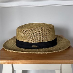 Panama Jack Original Unisex 100% Toyo Straw Pork Pie Silhouette Hat Size Large