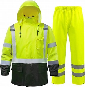 [Hot Item] Hi-Vis Reflective Suit Waterproof Safety Rain Jacket Rain Gear for Men and Women Fishing Outdoor Work
