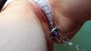 Panty pee with Butt Plug Inserted