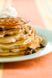 Chocolate Chip Pancakes with Cinnamon Cream | Paula Deen