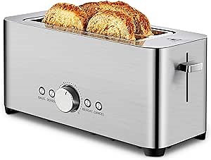 REDMOND Toaster 4 Slice, Stainless Steel Toaster With Bagel, Defrost, Reheat Function