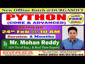 PYTHON (CORE & ADVANCED) Offline Training @ DURGASOFT