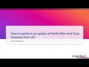 Update NetProfiler Via GUI
