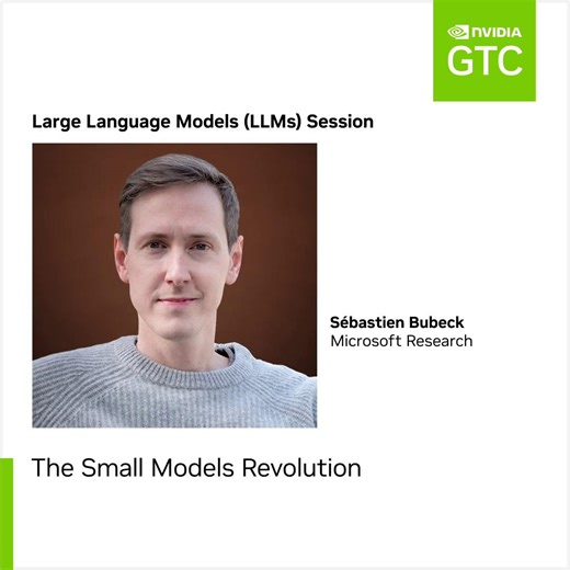 How large do large language models (#LLMs) really need to be? Join Sébastien Bubeck, Vice President of Microsoft Gen #AI discuss Microsoft Research models which exhibit many of the properties of LLMs despite having a mere 1 billion parameters at #GTC24: https://nvda.ws/3Pt8e3t | NVIDIA Asia Pacific | Facebook