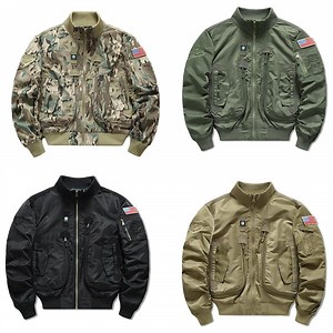 [Hot Item] Embroidered Baseball Jacket Wholesale Men Varsity Baseball Jacket Tactical Camouflage Coat Men Varsity Pilot Jacket Bomber Jacket